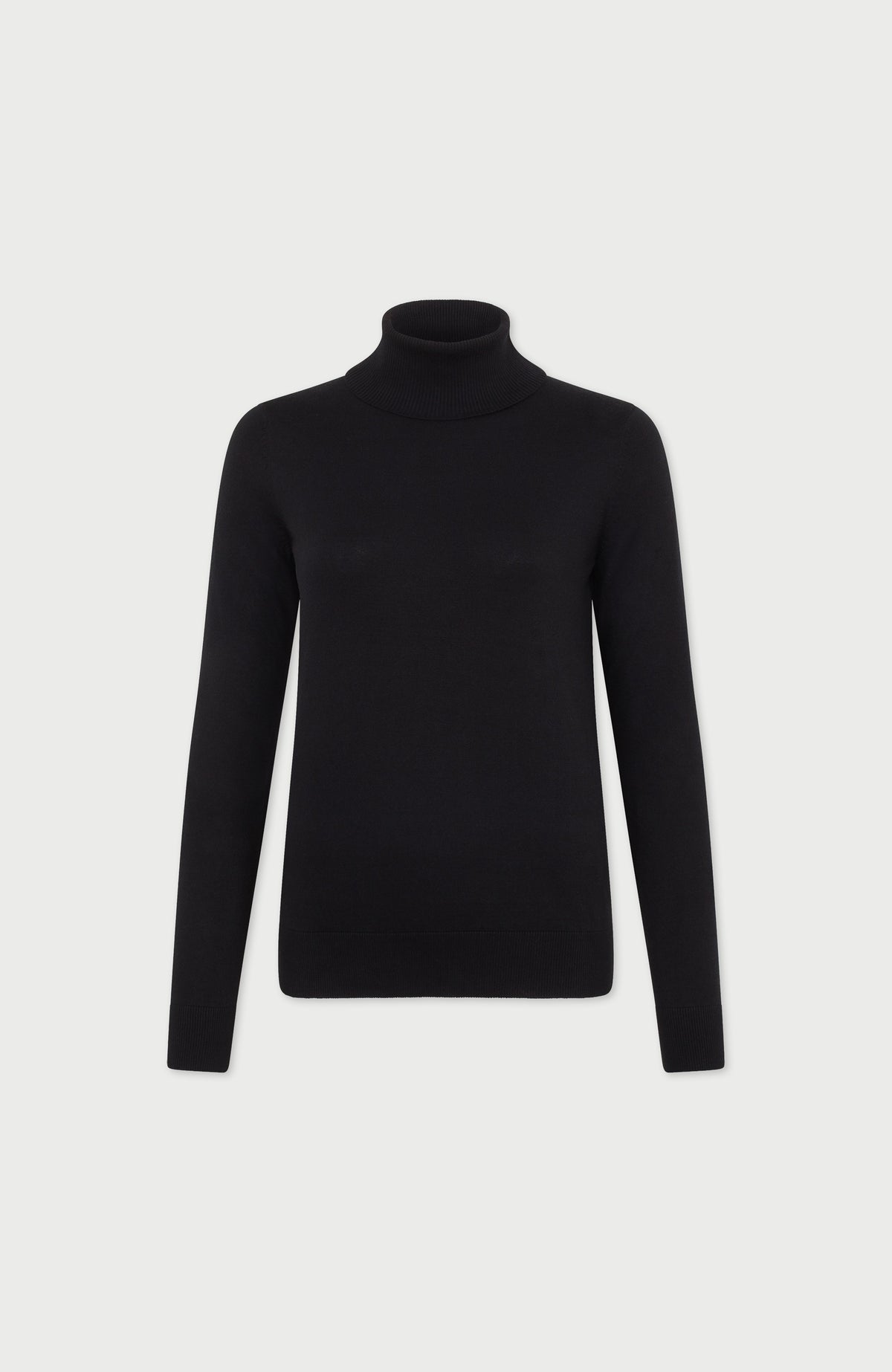 Womens Ultra Fine Cotton Roll Neck Long Sleeve Jumper