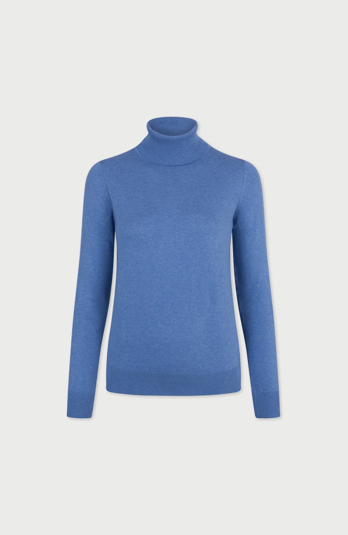 Womens Ultra Fine Cotton Roll Neck Long Sleeve Jumper