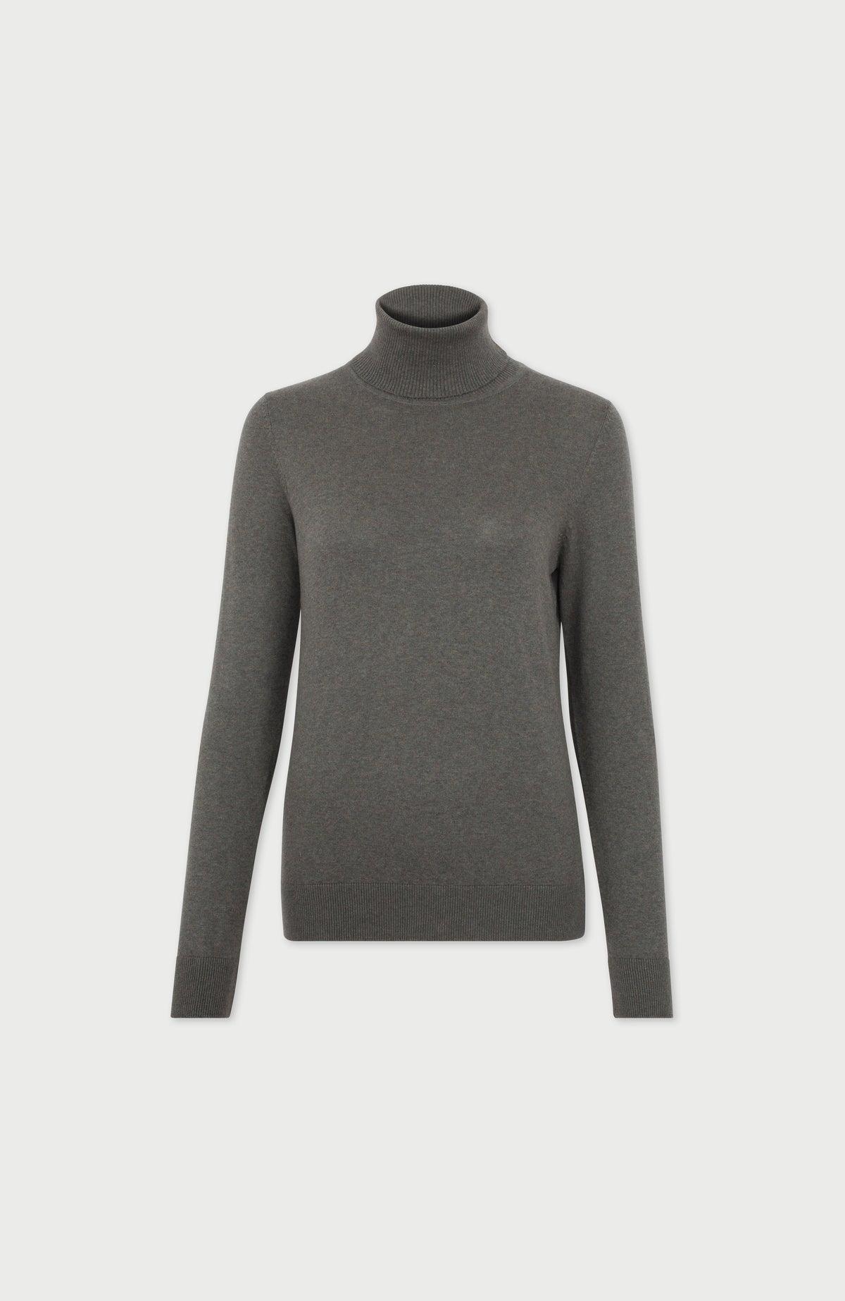 Womens Ultra Fine Cotton Roll Neck Long Sleeve Jumper