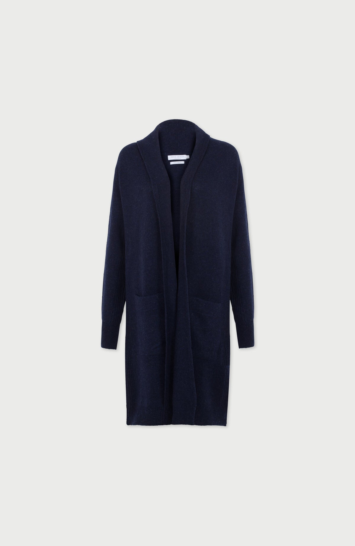 Womens Pure Lambswool Long Line Cardigan with Pockets