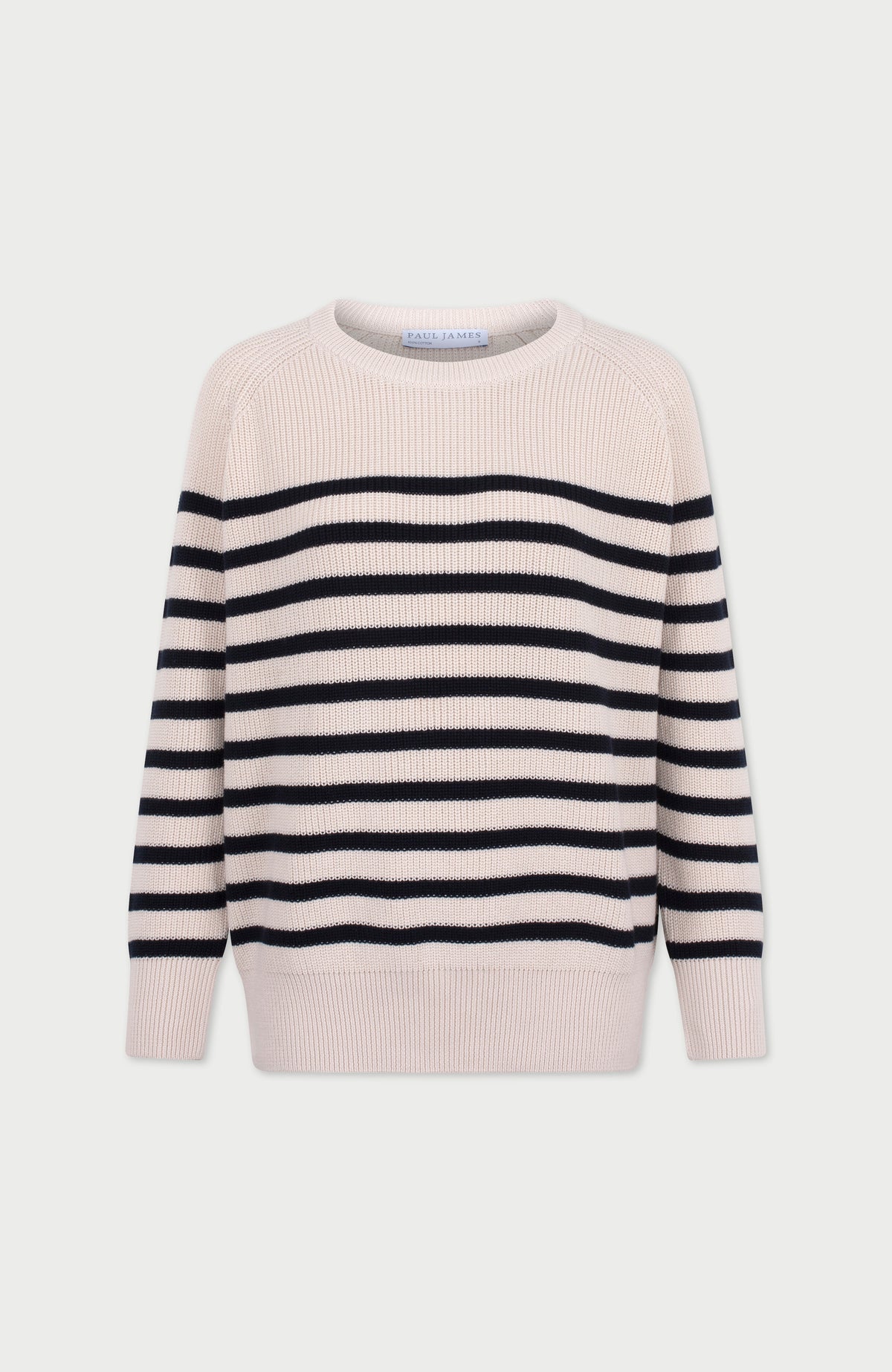 Womens Cotton Ribbed Breton Jumper