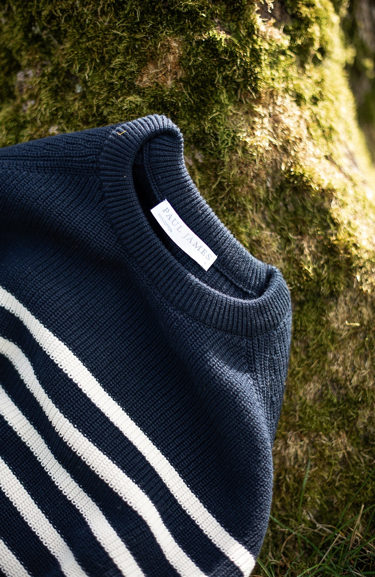 Womens Cotton Ribbed Breton Jumper