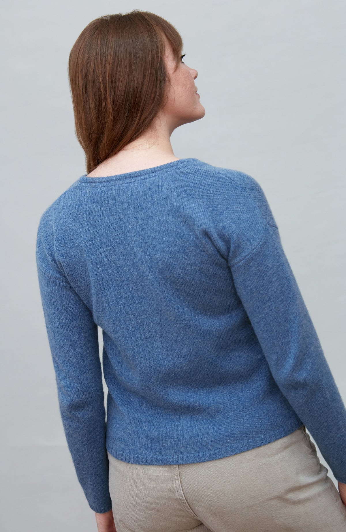 Womens Lambswool Crew Neck Cardigan