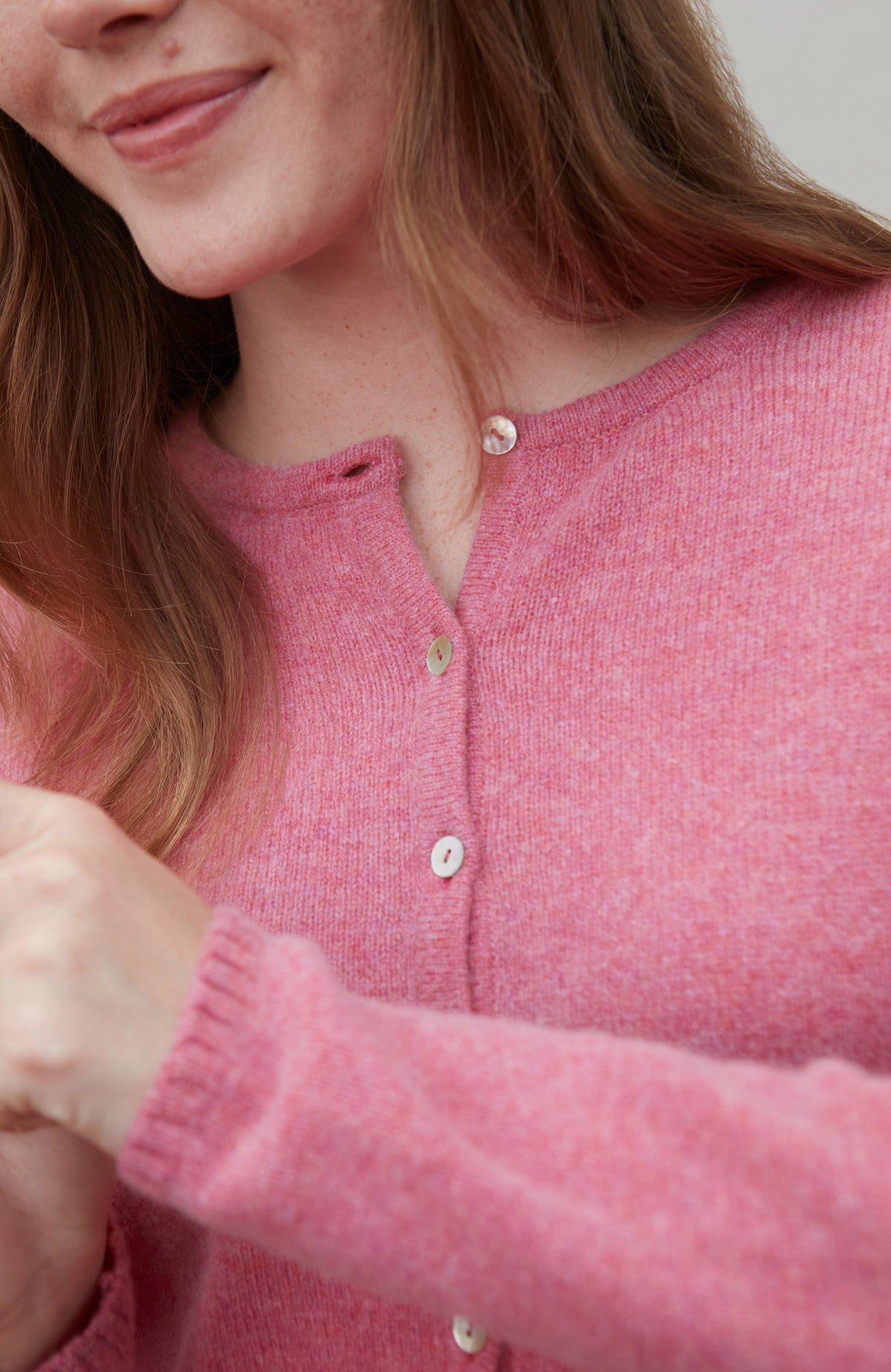 Womens Lambswool Crew Neck Cardigan