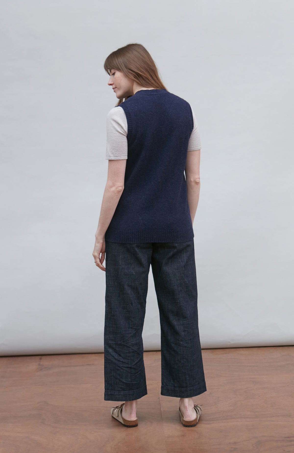 Womens Lambswool V Neck Waistcoat with Pockets