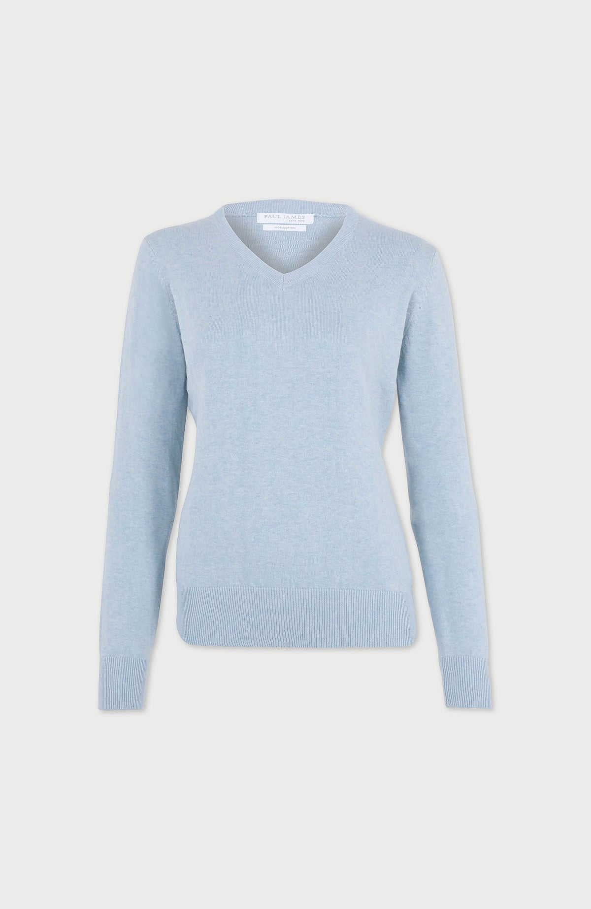 Womens Pure Cotton V-Neck Jumper
