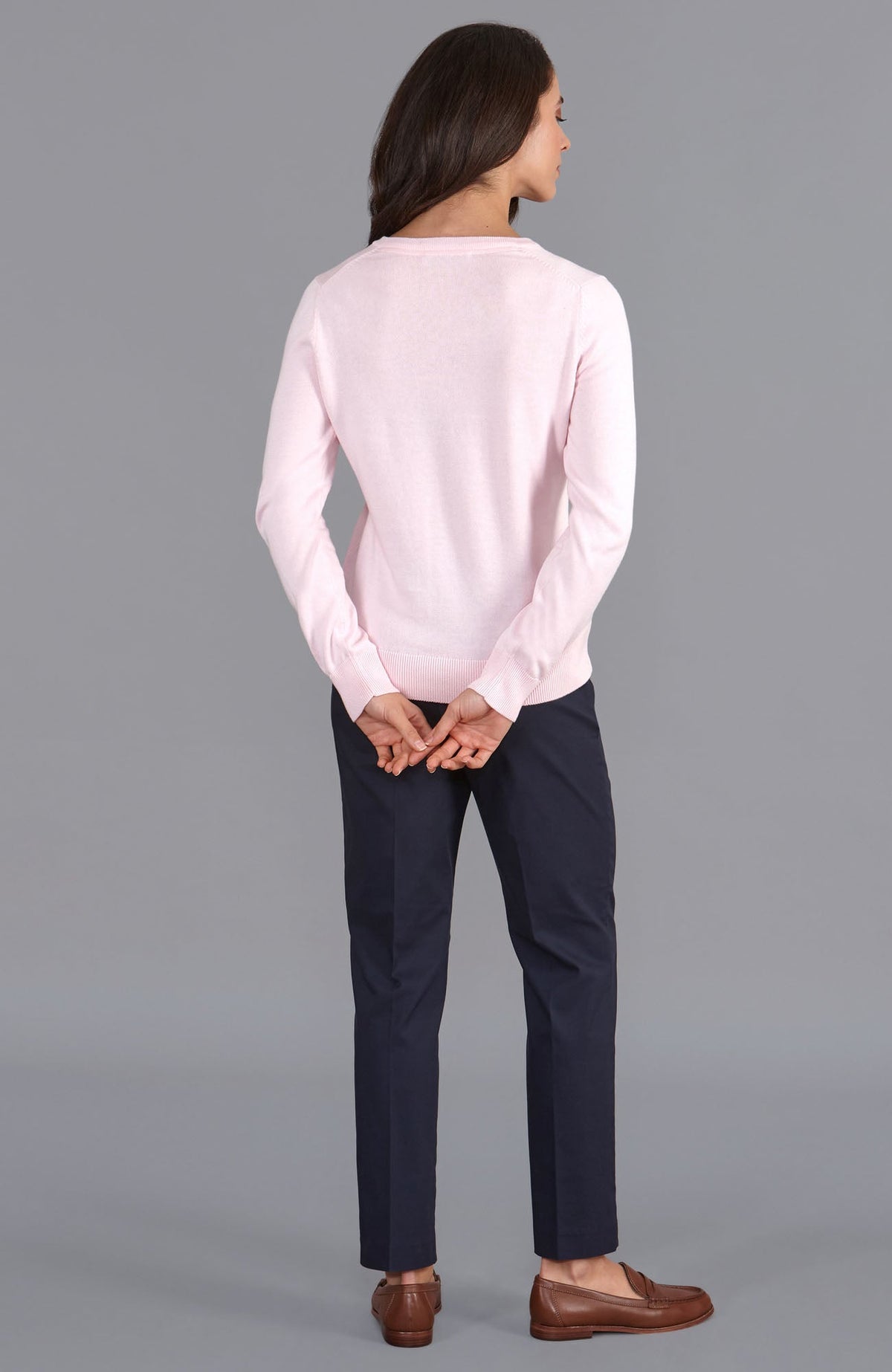 Womens Pure Cotton V-Neck Jumper