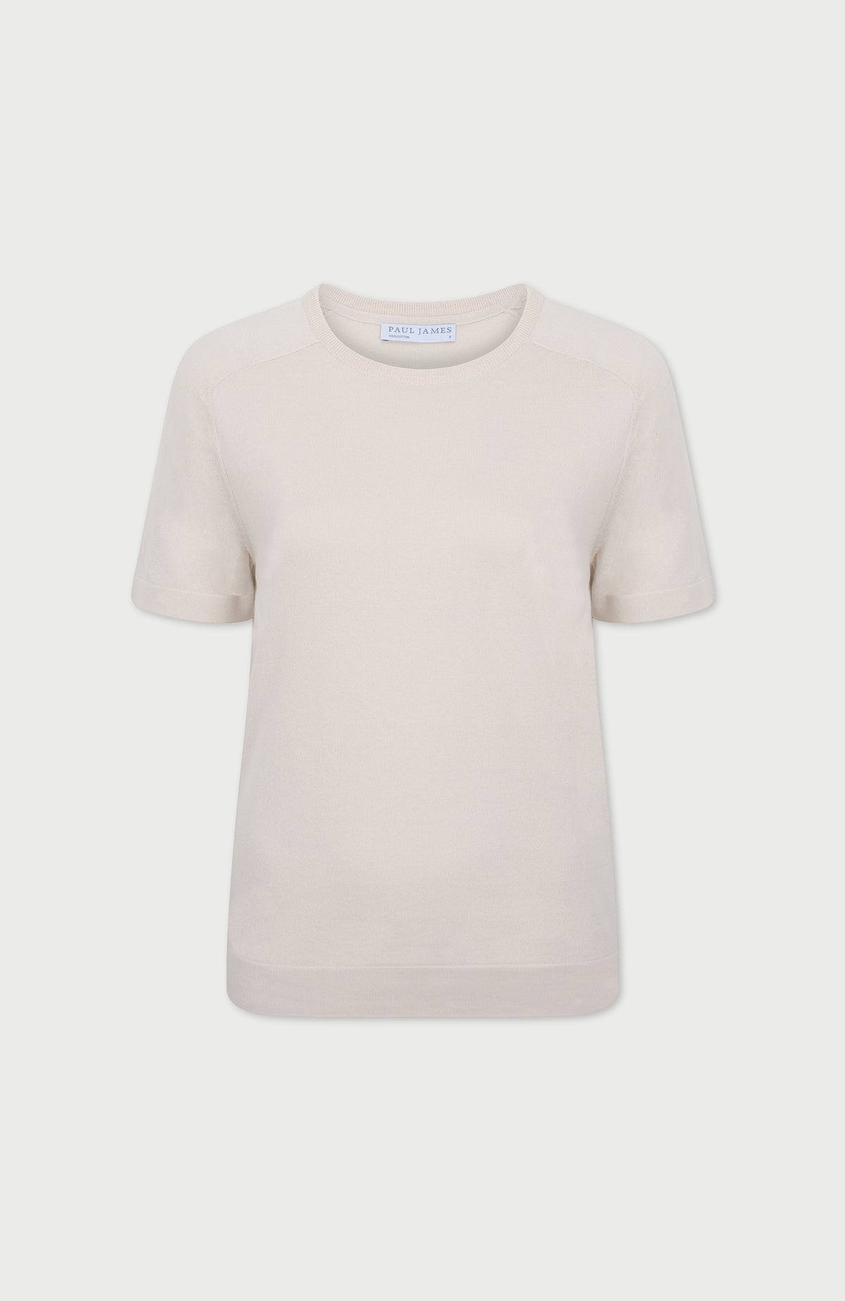 Womens Ultra Fine Cotton Saddle Shoulder Knitted T-Shirt