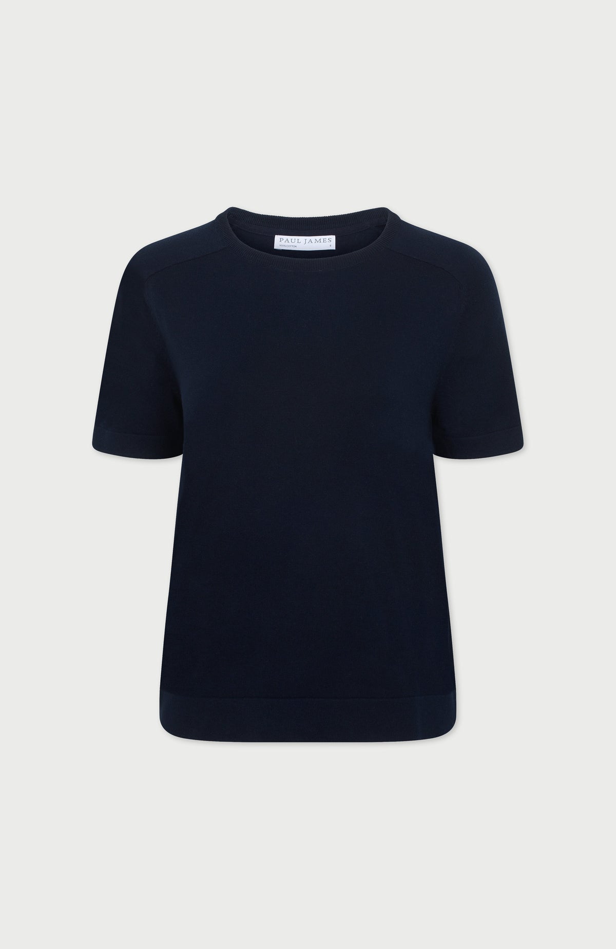 Womens Ultra Fine Cotton Saddle Shoulder Knitted T-Shirt