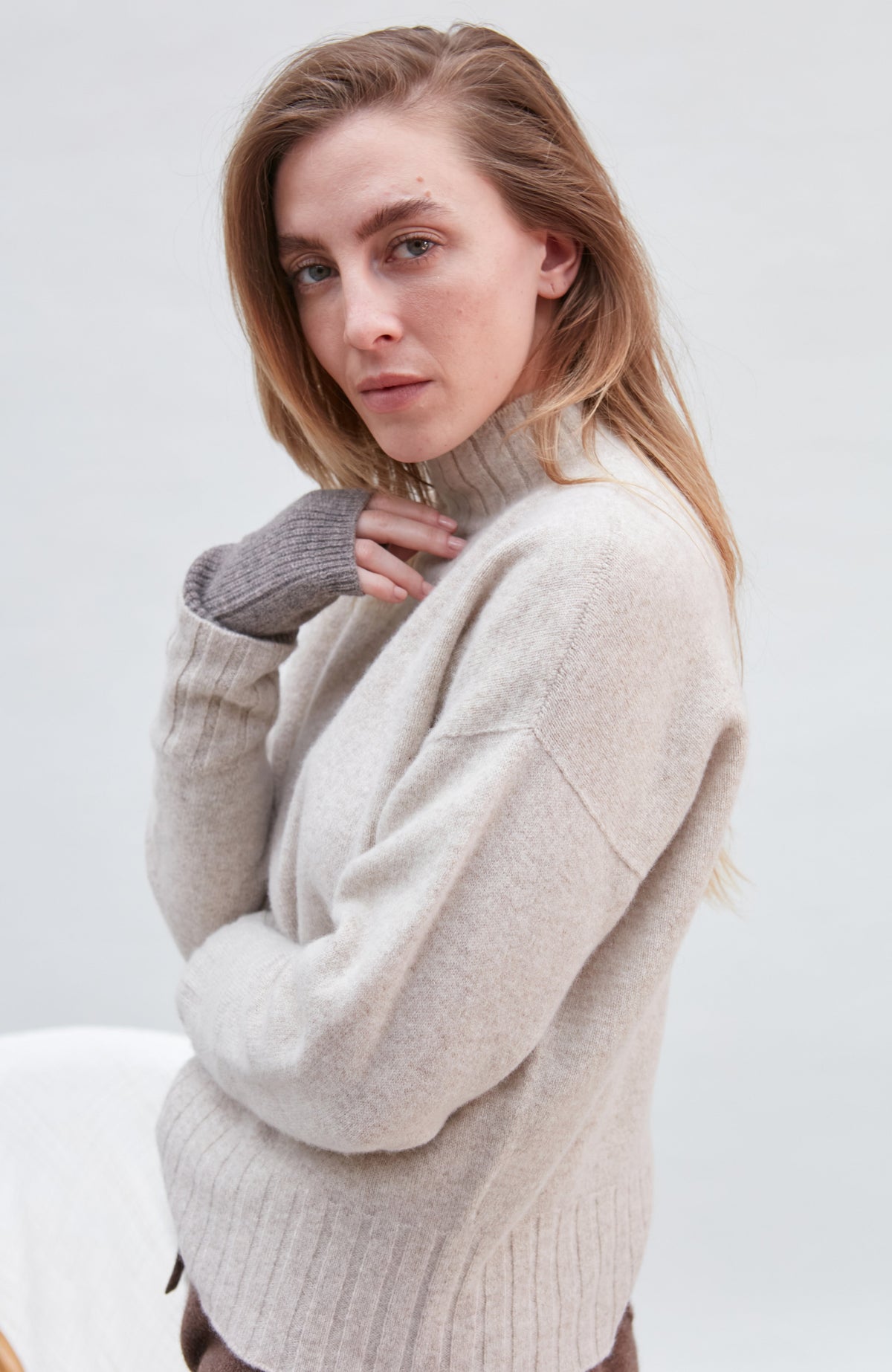 Womens Lambswool Grown On Neck Jumper