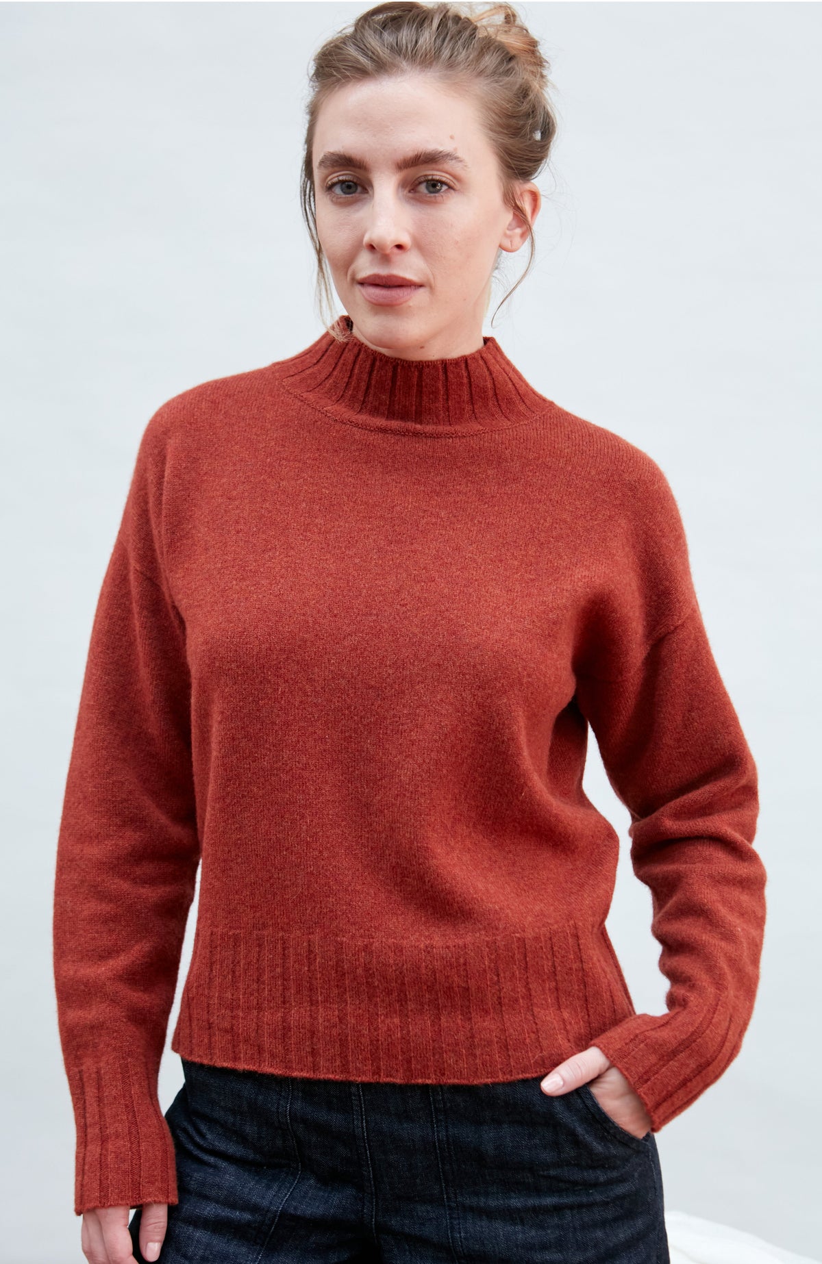 Womens Lambswool Grown On Neck Jumper
