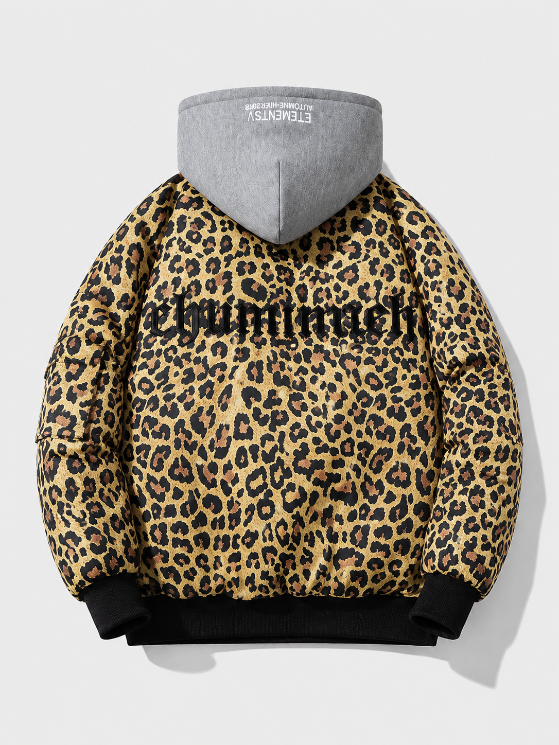 Leopard Print Stand Collar Jacket