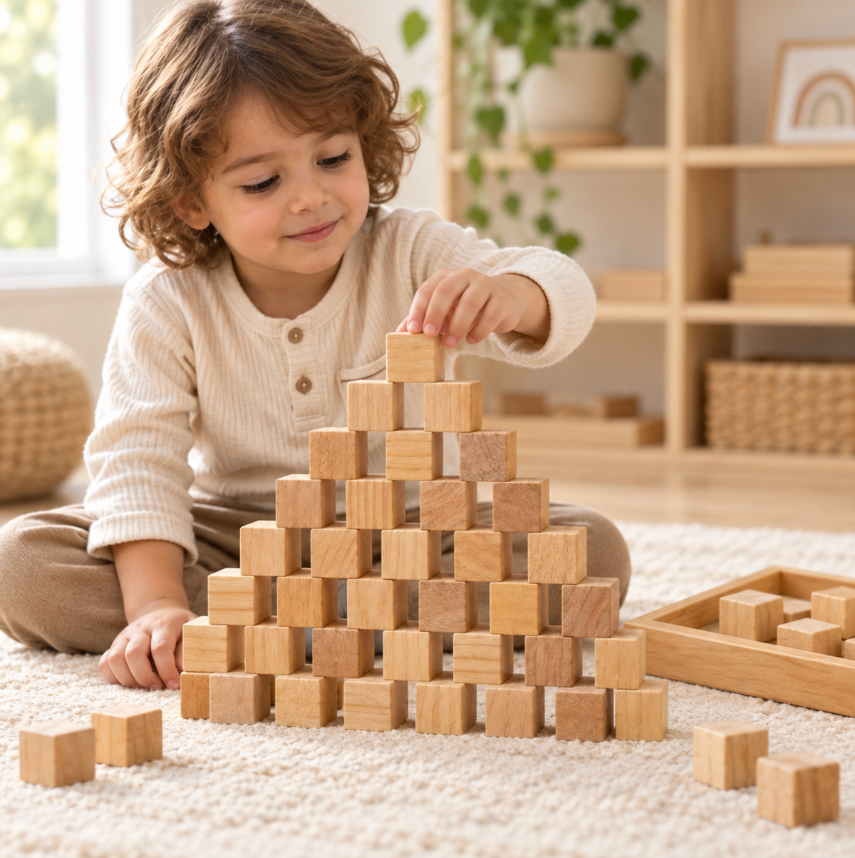 Stepped Pyramid Large Natural 50 Pcs