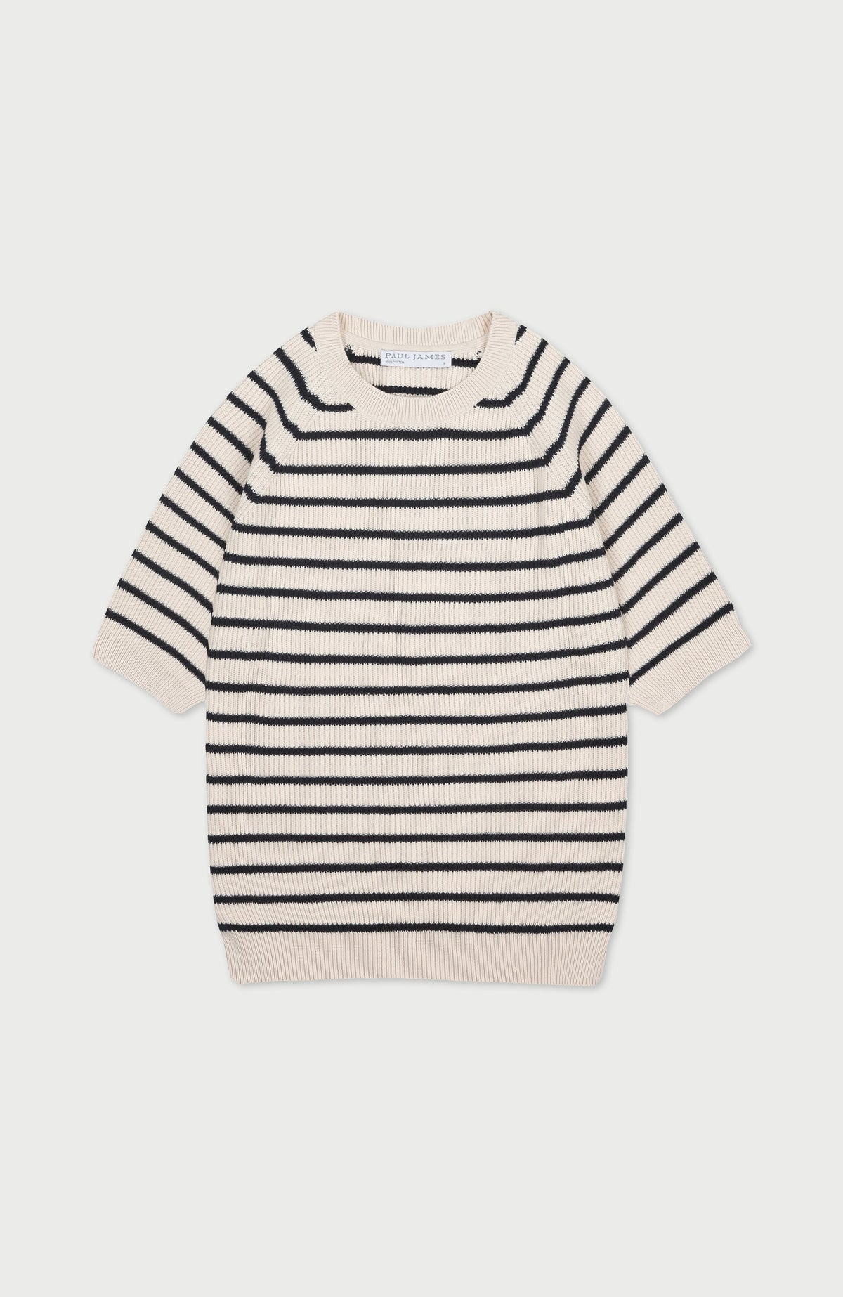 Womens Lightweight Cotton Rib Stripe Top