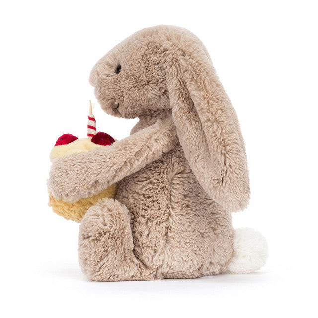 Jellycat Bashful Beige Bunny 'Birthday' Medium, 31cm